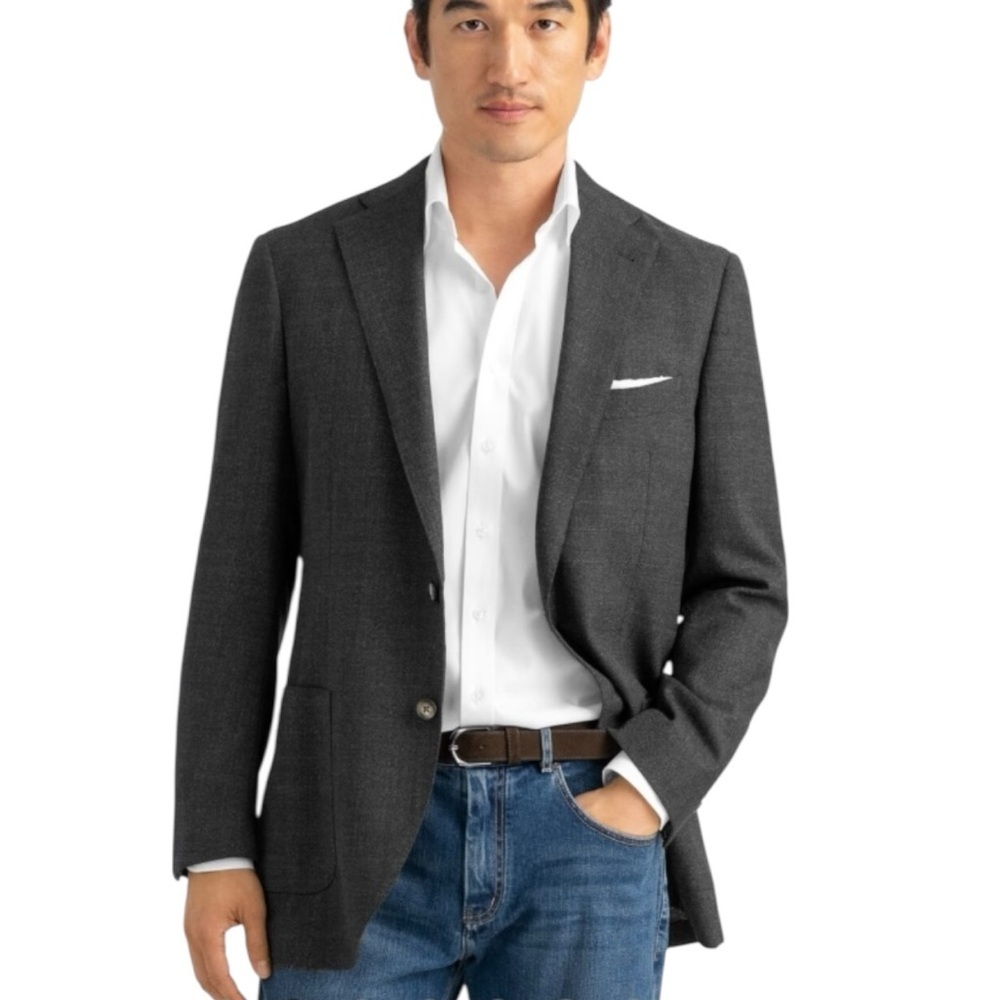 Reda Charcoal Gray Italian Wool Sport Coat Size 40 R Without Prejudice London